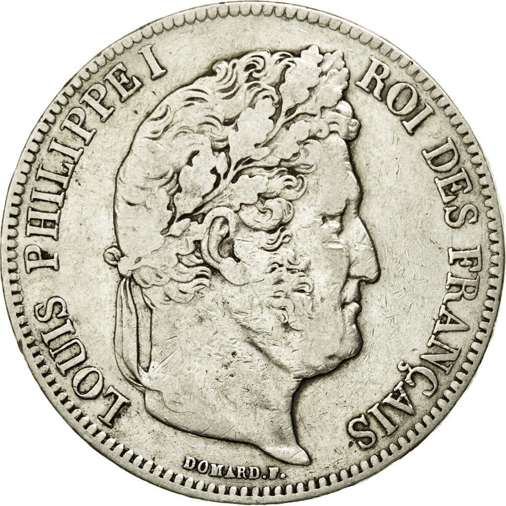 Coin, France, Louis-Philippe, 5 Francs, 1839, Bordeaux, VF(30-35), Silver