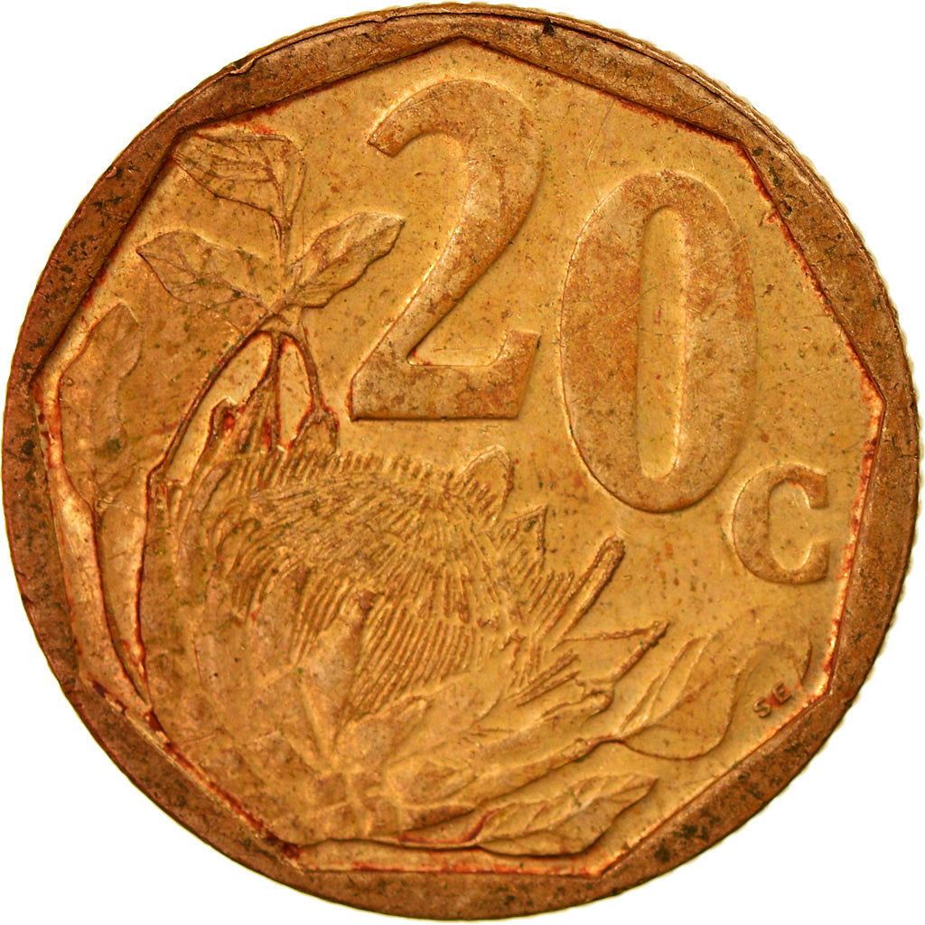 Moneta, Sudafrica, 20 Cents, 2003, Pretoria, MB+, Acciaio placcato in bronzo