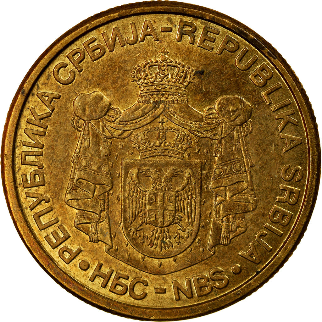 Moneta, Serbia, Dinar, 2009, BB, Acciaio placcato rame, KM:48