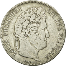 Moneta, Francia, Louis-Philippe, 5 Francs, 1832, Lyon, MB, Argento, KM:749.4