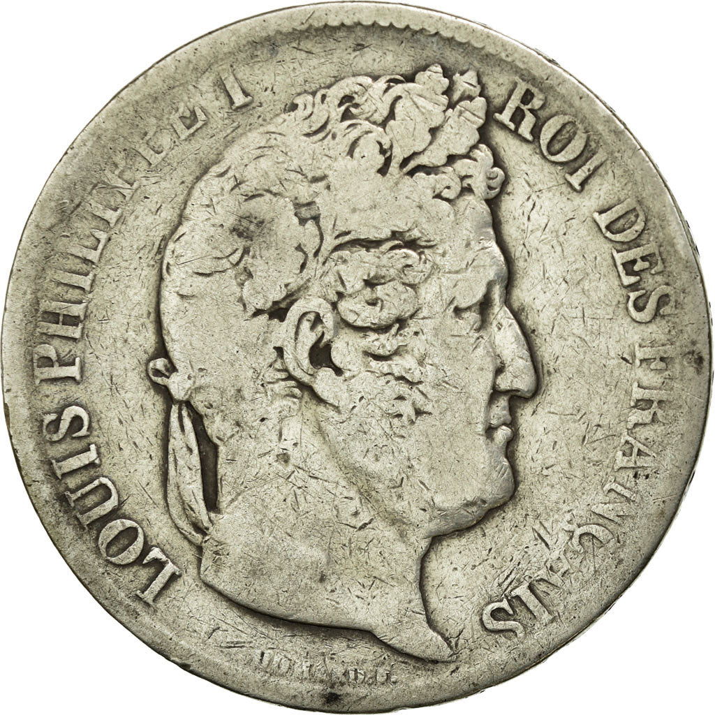 Moneda, Francia, Louis-Philippe, 5 Francs, 1831, Strasbourg, BC, Plata