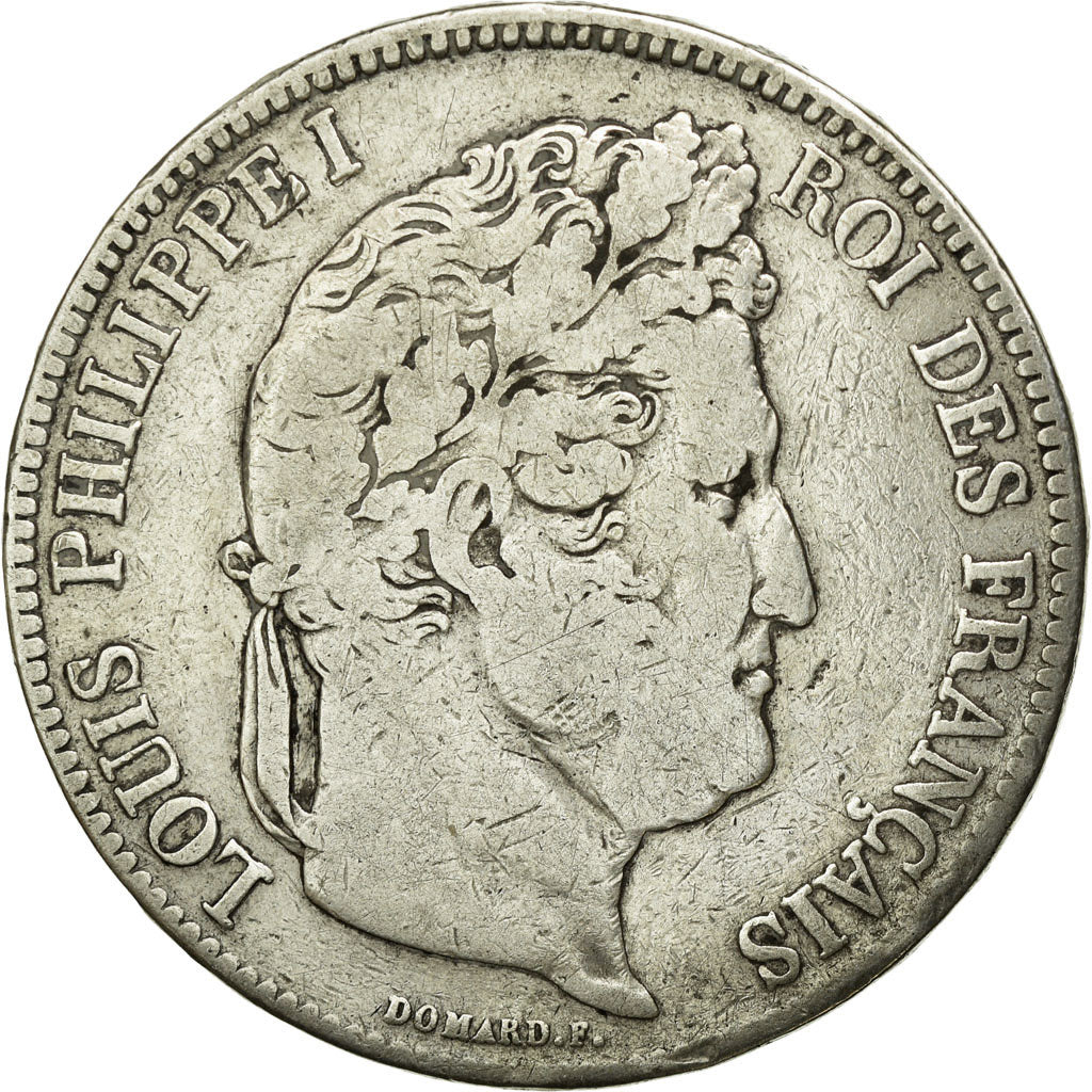 Moneta, Francia, Louis-Philippe, 5 Francs, 1834, Paris, MB, Argento, KM:749.1