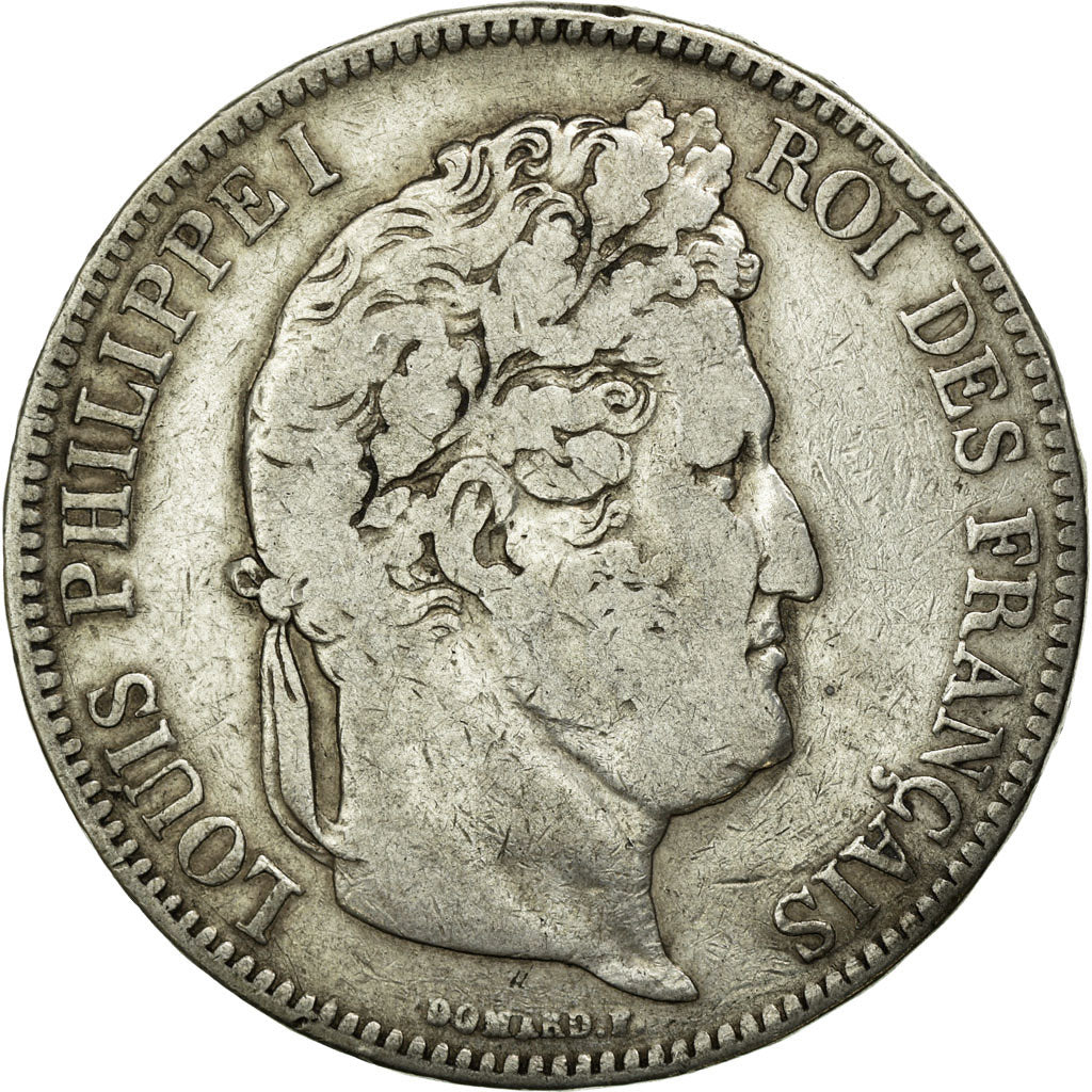 Moneda, Francia, Louis-Philippe, 5 Francs, 1834, Limoges, BC+, Plata, KM:749.6