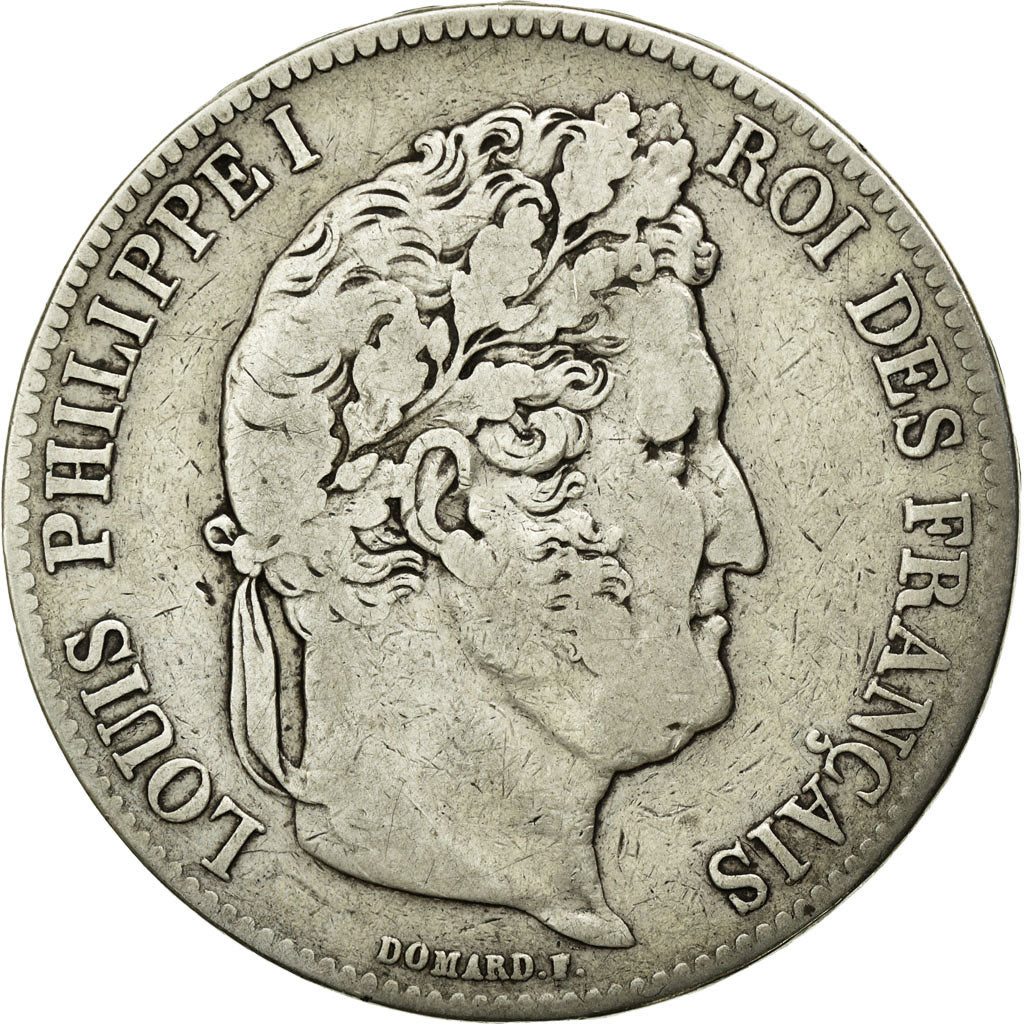 Coin, France, Louis-Philippe, 5 Francs, 1839, Strasbourg, VF(20-25), Silver