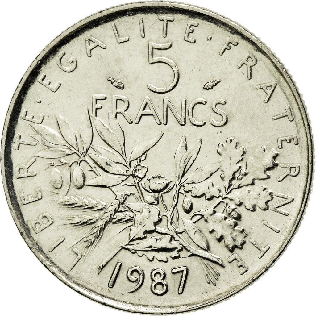 Monnaie, France, Semeuse, 5 Francs, 1987, Paris, SPL, Nickel Clad Copper-Nickel