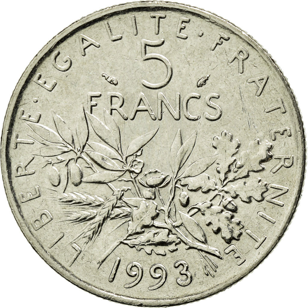 Monnaie, France, Semeuse, 5 Francs, 1993, Paris, SPL, Nickel Clad Copper-Nickel