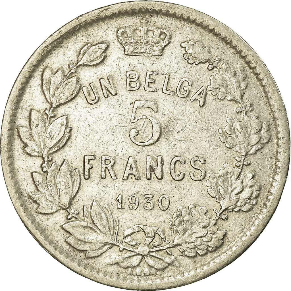 Coin, Belgium, 5 Francs, 5 Frank, 1930, VF(30-35), Nickel, KM:97.1