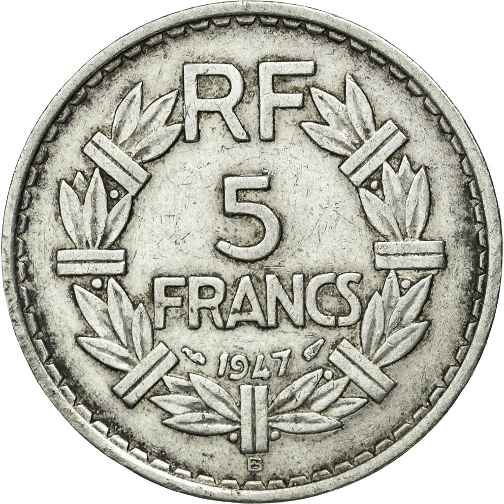 Coin, France, Lavrillier, 5 Francs, 1947, Beaumont le Roger, EF(40-45)