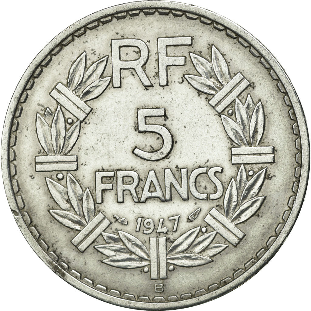 Coin, France, Lavrillier, 5 Francs, 1947, Beaumont le Roger, EF(40-45)