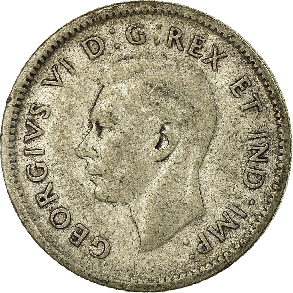 Monnaie, Canada, George VI, 10 Cents, 1945, Royal Canadian Mint, Ottawa, TB