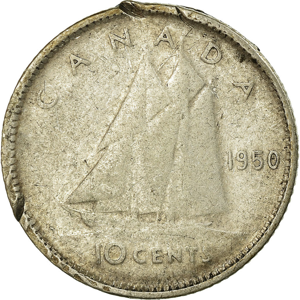 Monnaie, Canada, George VI, 10 Cents, 1950, Royal Canadian Mint, Ottawa, B+