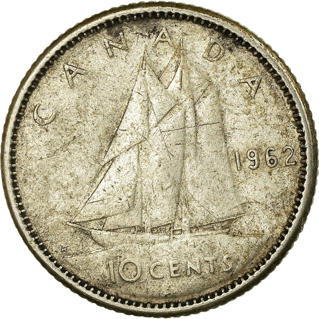 Moneta, Canada, Elizabeth II, 10 Cents, 1962, Royal Canadian Mint, Ottawa