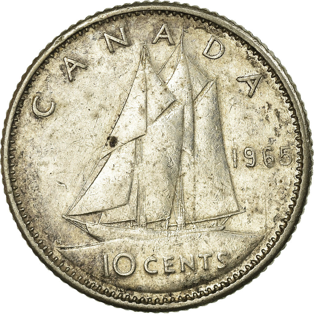 Monnaie, Canada, Elizabeth II, 10 Cents, 1965, Royal Canadian Mint, Ottawa, TB+
