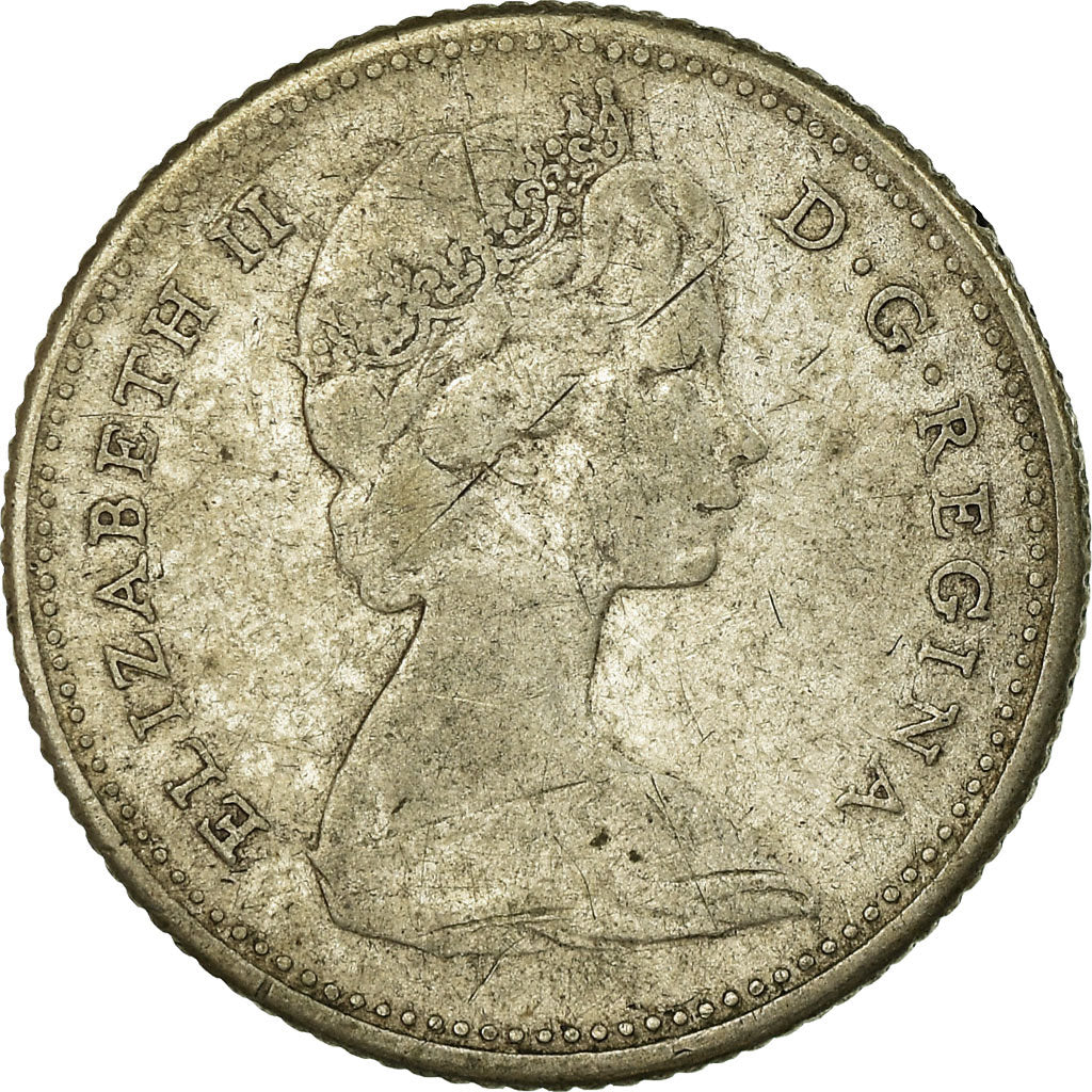 Moneta, Canada, Elizabeth II, 10 Cents, 1966, Royal Canadian Mint, Ottawa