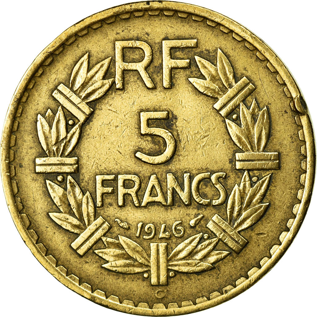 Monnaie, France, Lavrillier, 5 Francs, 1945, Castelsarrasin, TTB