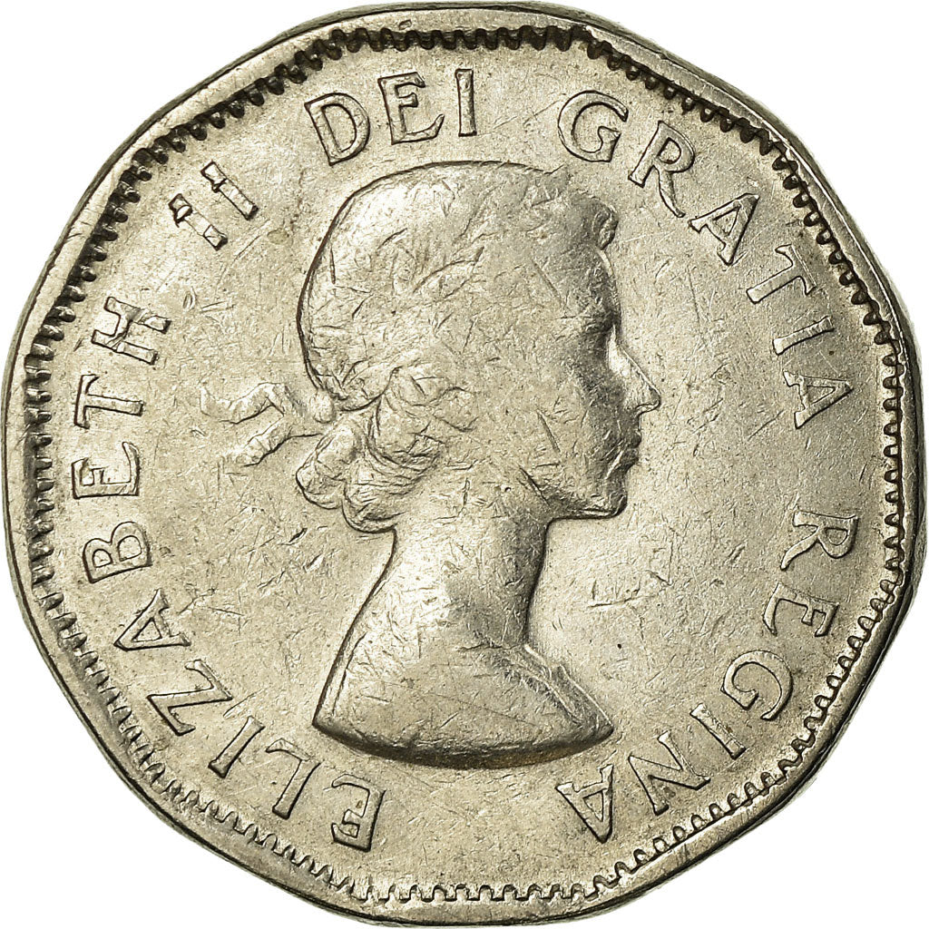 Coin, Canada, Elizabeth II, 5 Cents, 1956, Royal Canadian Mint, Ottawa