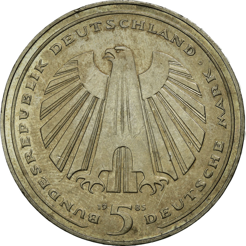 Coin, GERMANY - FEDERAL REPUBLIC, 5 Mark, 1985, Karlsruhe, Germany, AU(55-58)