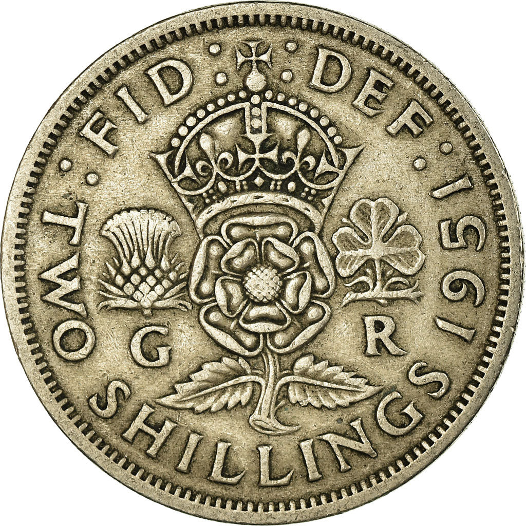 Münze, Großbritannien, George VI, Florin, Two Shillings, 1951, SS