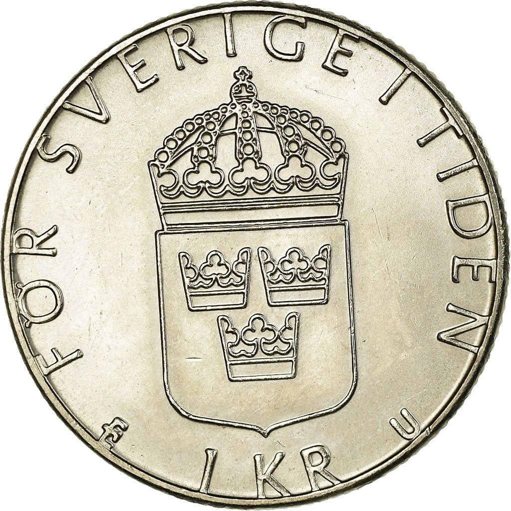 Coin, Sweden, Carl XVI Gustaf, Krona, 1977, AU(55-58), Copper-Nickel Clad