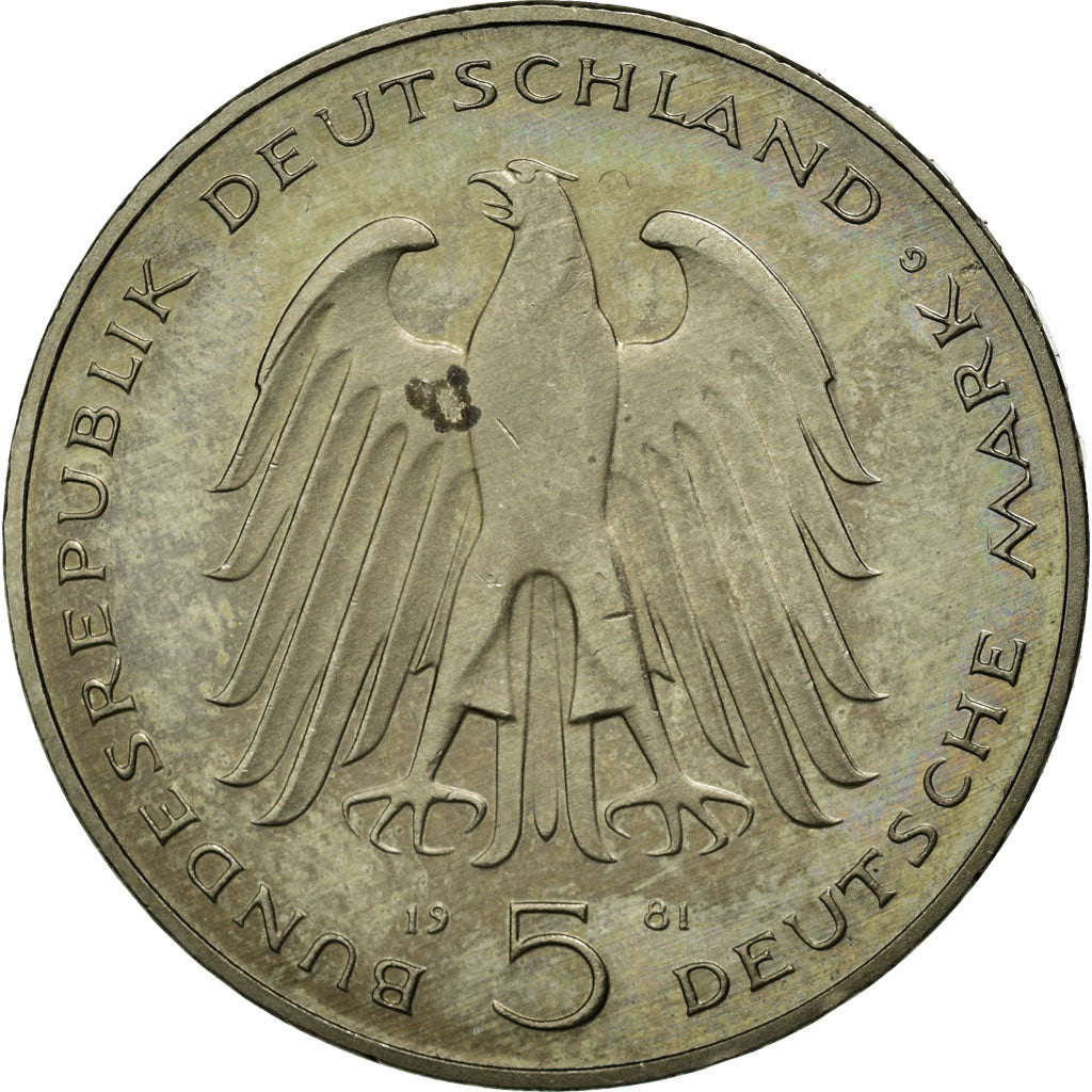 Coin, GERMANY - FEDERAL REPUBLIC, 5 Mark, 1981, Karlsruhe, Germany, MS(60-62)