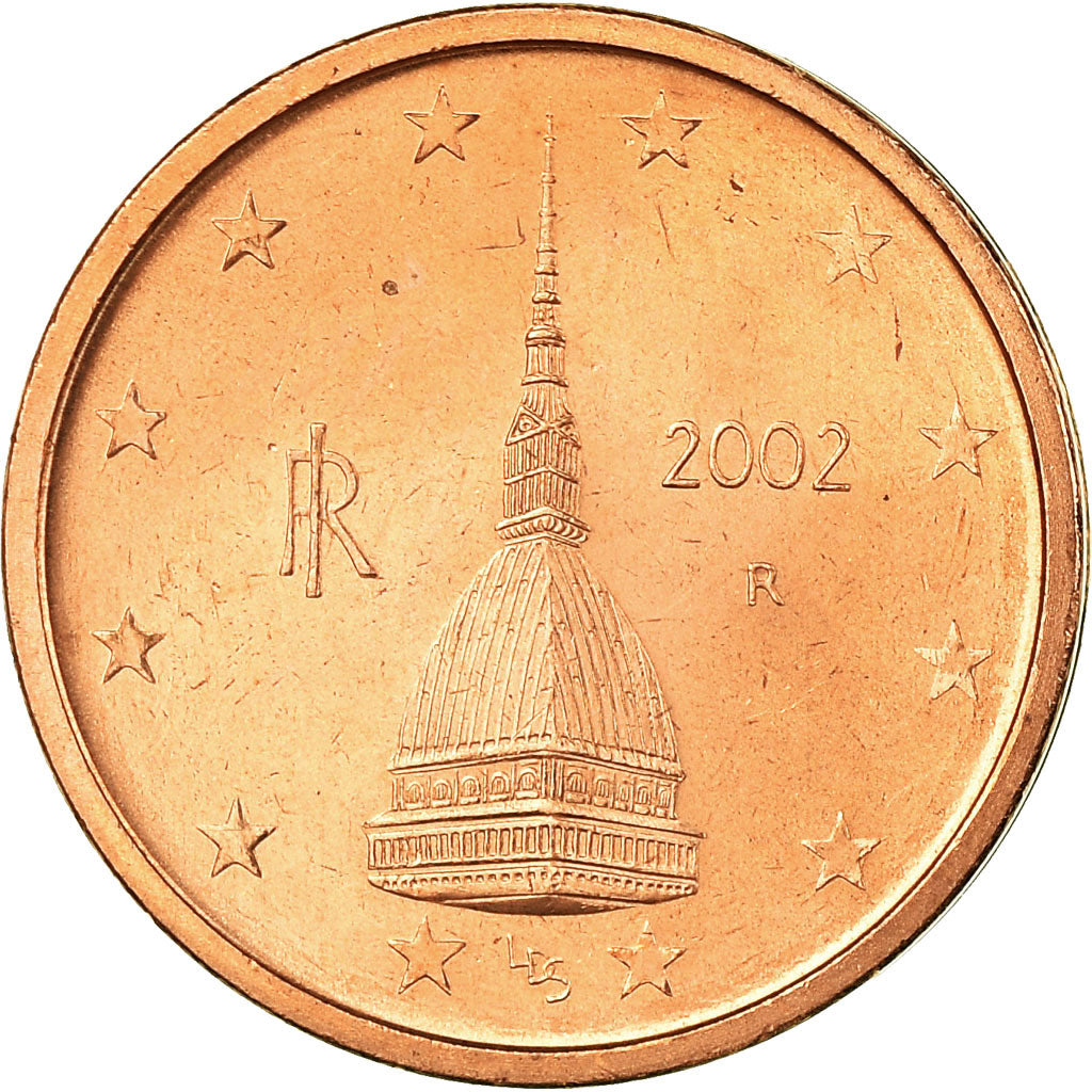 Italy, 2 Euro Cent, 2002, AU(55-58), Copper Plated Steel, KM:211