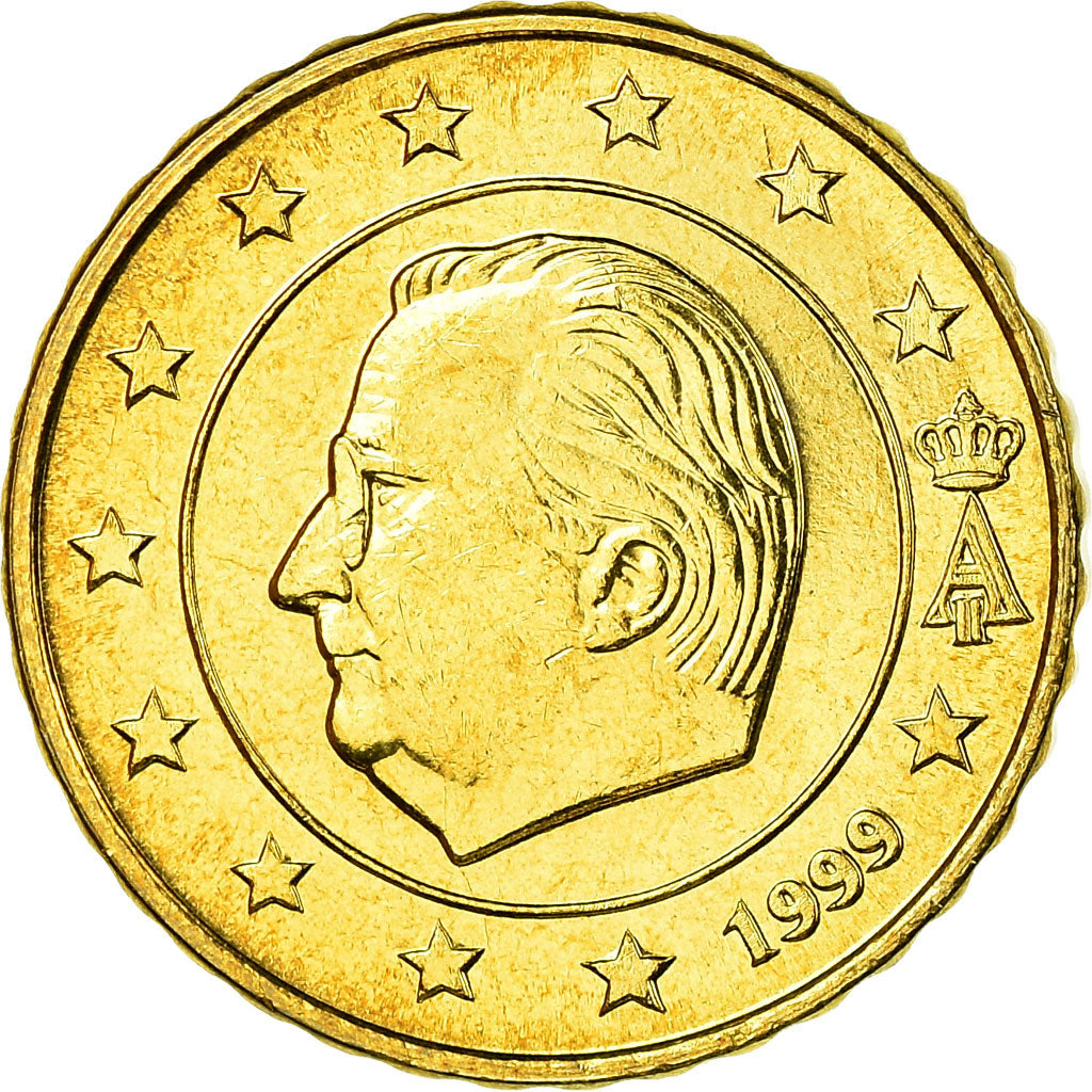 Belgia, 10 Euro Cent, 1999, Brussels, AU(55-58), Mosiądz, KM:227