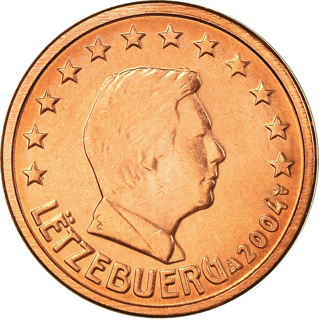 Luxemburg, 2 Euro Cent, 2004, VZ, Copper Plated Steel, KM:76