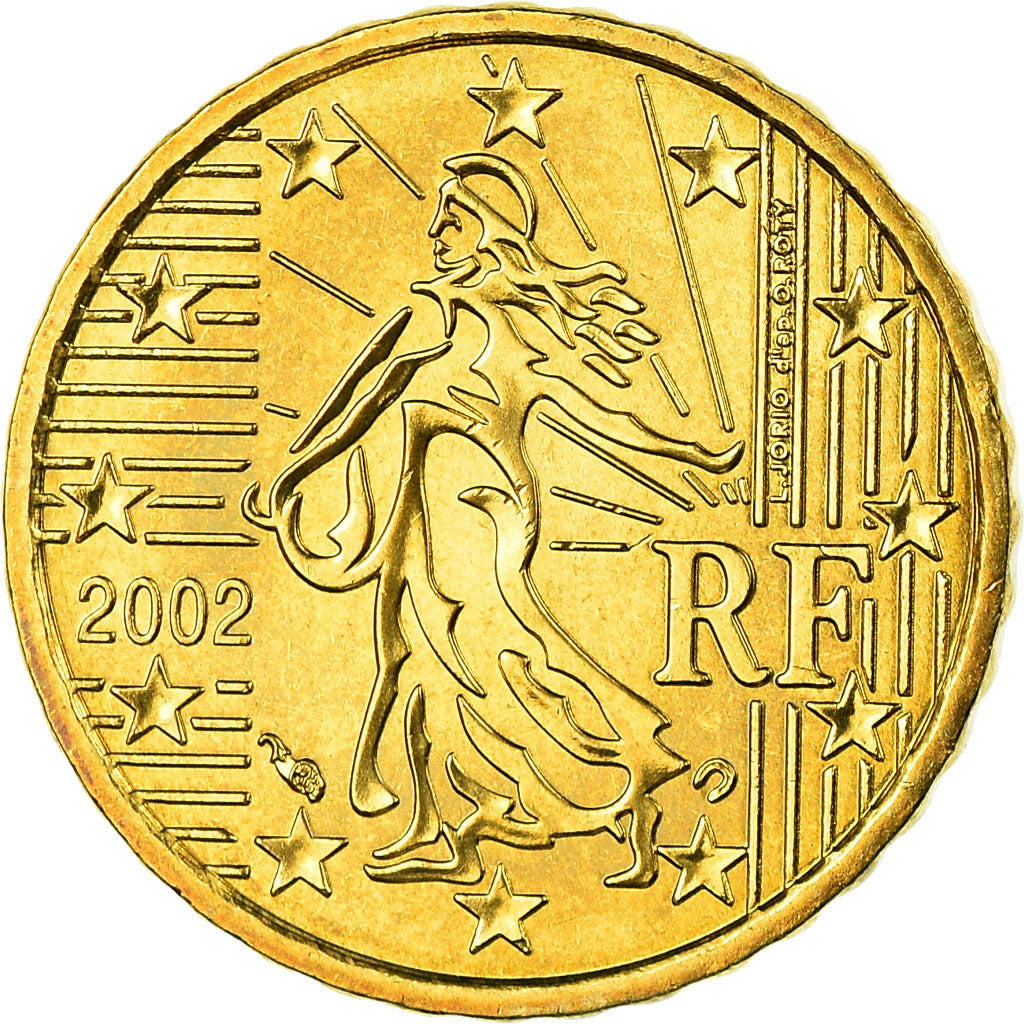 Francia, 10 Euro Cent, 2002, SPL, Ottone, Gadoury:4a, KM:1285