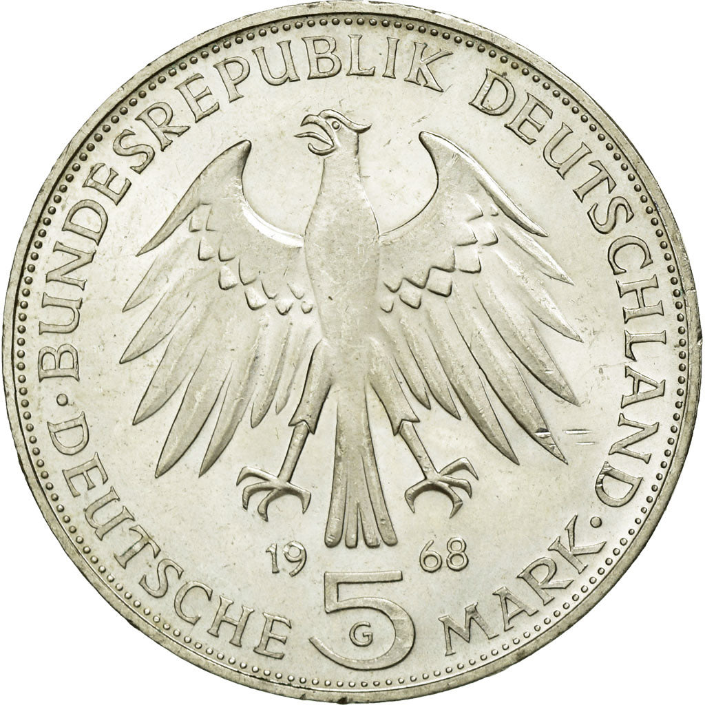 Coin, GERMANY - FEDERAL REPUBLIC, 5 Mark, 1969, Stuttgart, Germany, MS(60-62)