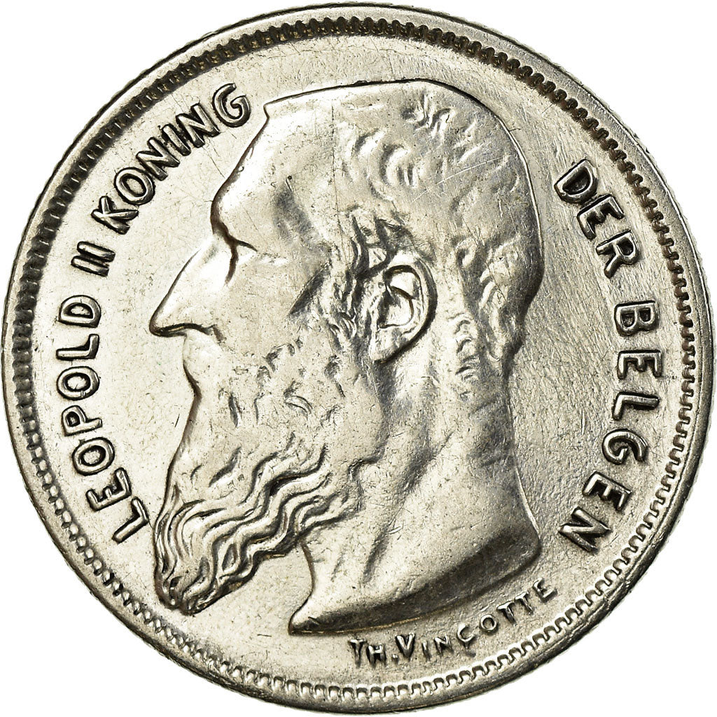 Moneta, Belgia, 2 Francs, 2 Frank, 1909, EF(40-45), Srebro, KM:59