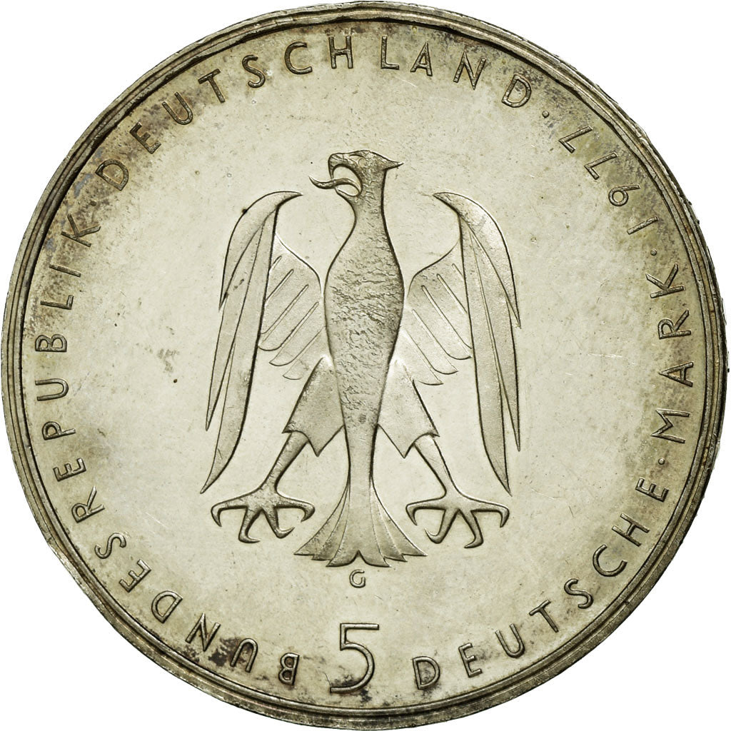 Coin, GERMANY - FEDERAL REPUBLIC, 5 Mark, 1977, Karlsruhe, Germany, AU(55-58)