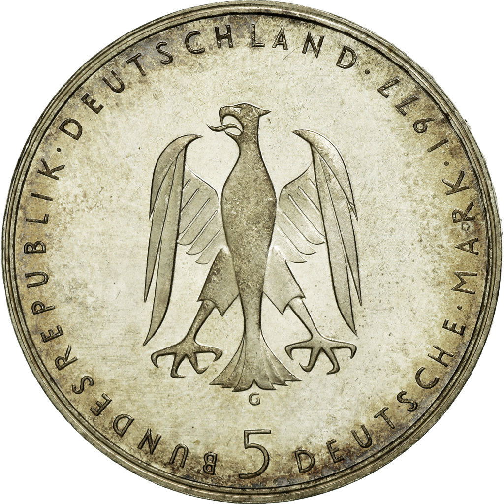 Coin, GERMANY - FEDERAL REPUBLIC, 5 Mark, 1977, Karlsruhe, Germany, MS(60-62)