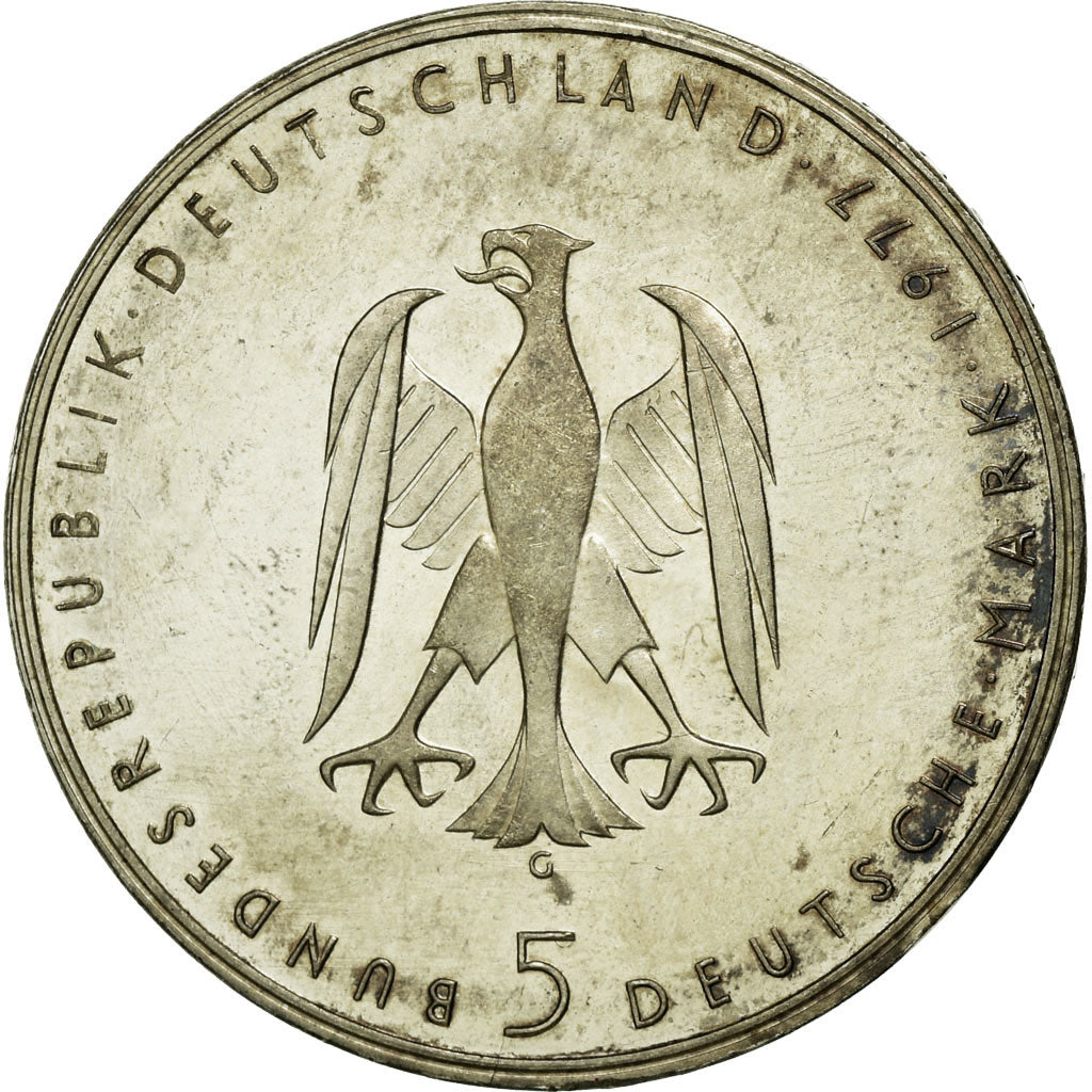 Coin, GERMANY - FEDERAL REPUBLIC, 5 Mark, 1977, Karlsruhe, Germany, MS(60-62)