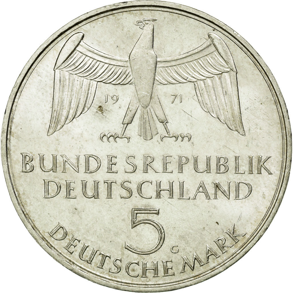 Coin, GERMANY - FEDERAL REPUBLIC, 5 Mark, 1971, Karlsruhe, Germany, MS(60-62)
