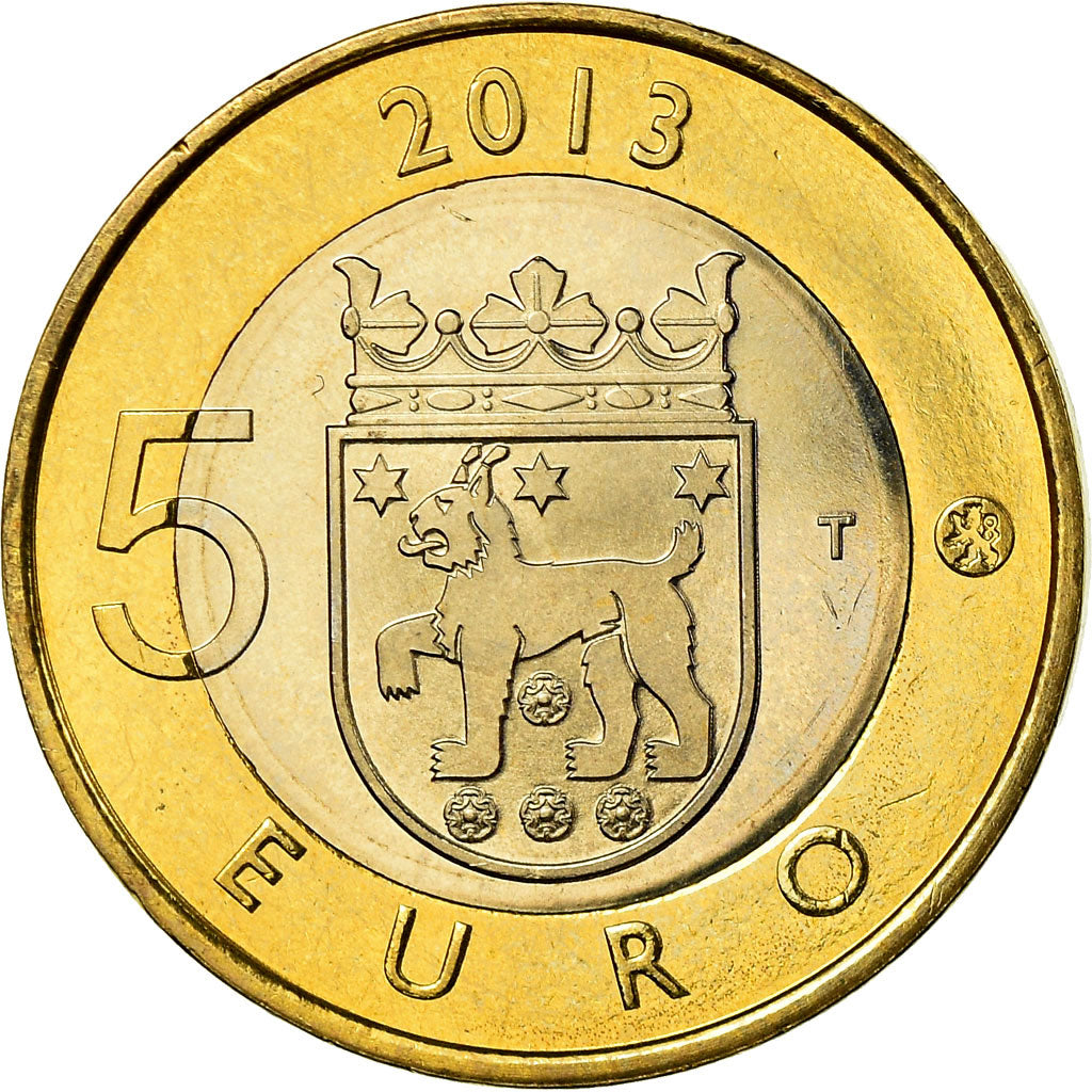 Finlandia, 5 Euro, Tavastia, 2013, SPL-, Bi-metallico, KM:197