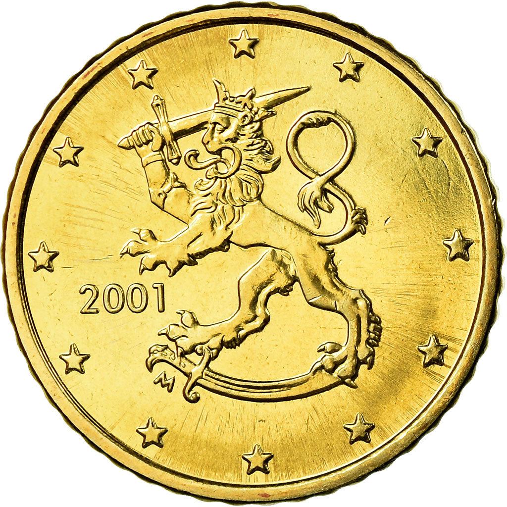 Finnland, 50 Euro Cent, 2001, UNZ, Messing, KM:103