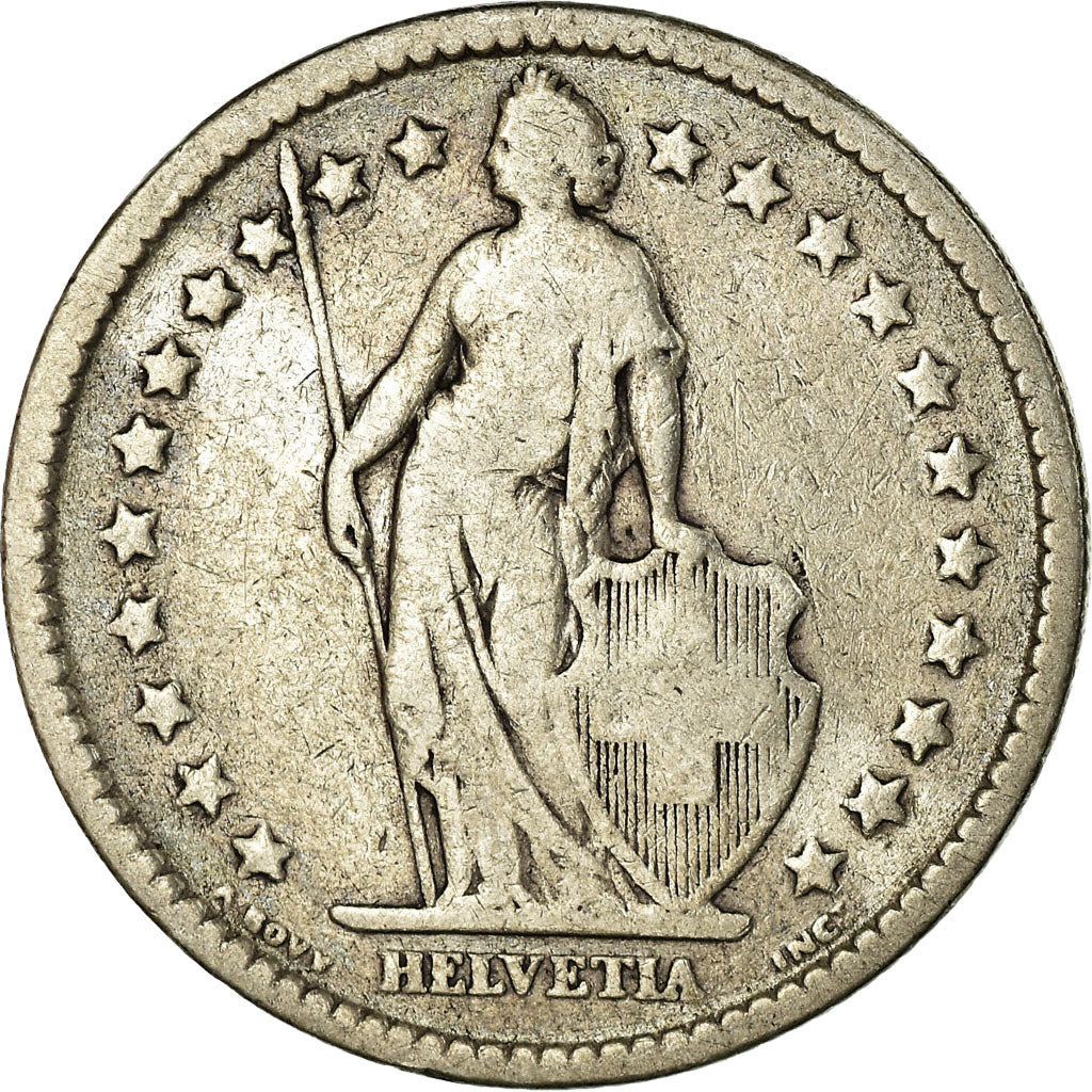 Coin, Switzerland, 2 Francs, 1878, Bern, VF(20-25), Silver, KM:21