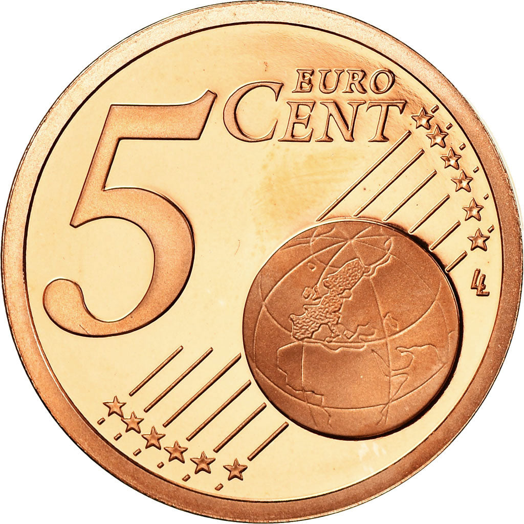 Francia, 5 Euro Cent, 2009, BE, FDC, Cobre chapado en acero, KM:1284