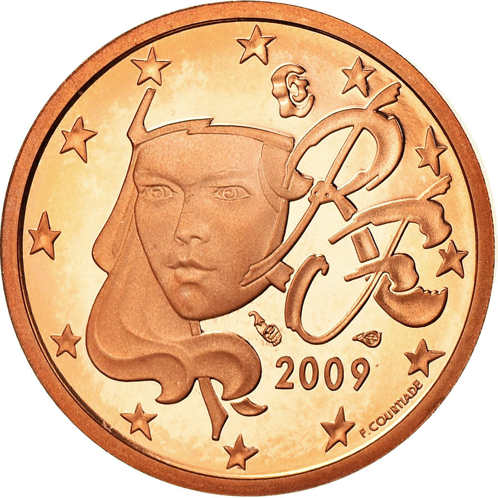 Francia, 2 Euro Cent, 2009, BE, FDC, Cobre chapado en acero, KM:1283