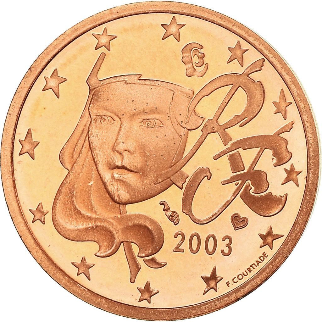 Francia, 2 Euro Cent, 2003, BE, FDC, Acciaio placcato rame, KM:1283