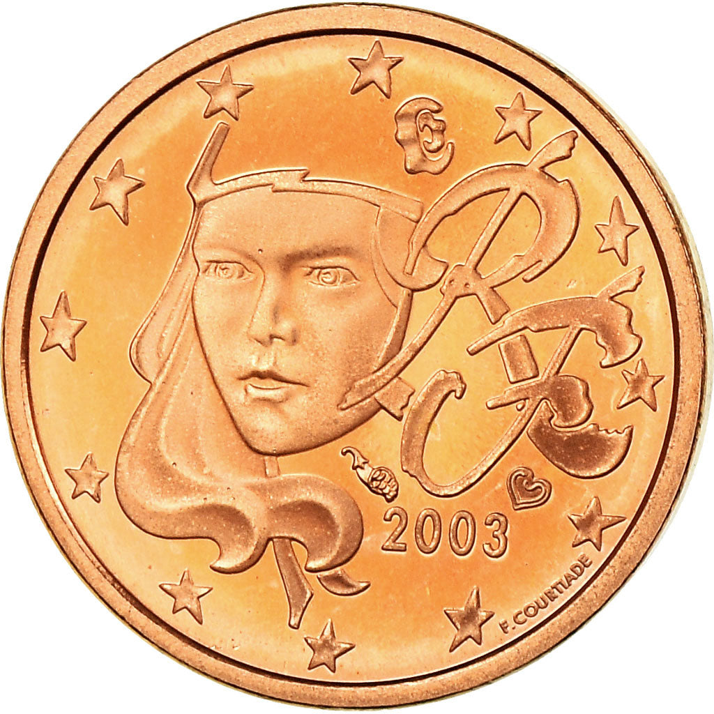 Francia, Euro Cent, 2003, BE, FDC, Acciaio placcato rame, KM:1282