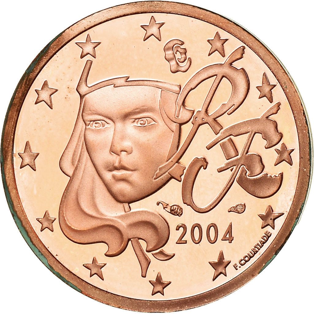 Francia, 2 Euro Cent, 2004, BE, FDC, Acciaio placcato rame, KM:1283