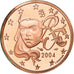 Francia, 2 Euro Cent, 2004, BE, FDC, Acciaio placcato rame, KM:1283