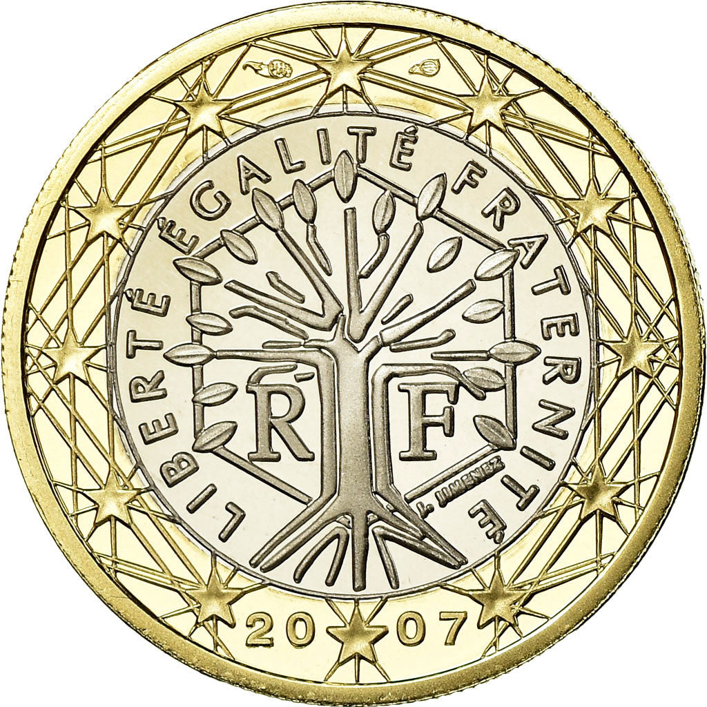 Francia, Euro, 2007, BE, FDC, Bimetálico, KM:1413