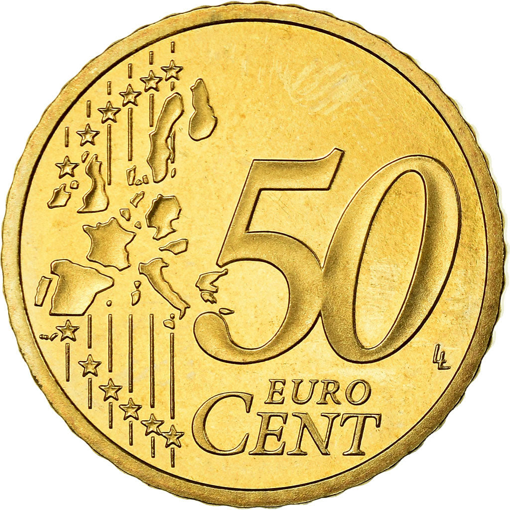 Francia, 50 Euro Cent, 2002, BE, FDC, Ottone, KM:1287