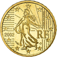 France, 10 Euro Cent, 2002, BE, MS(65-70), Brass, KM:1285