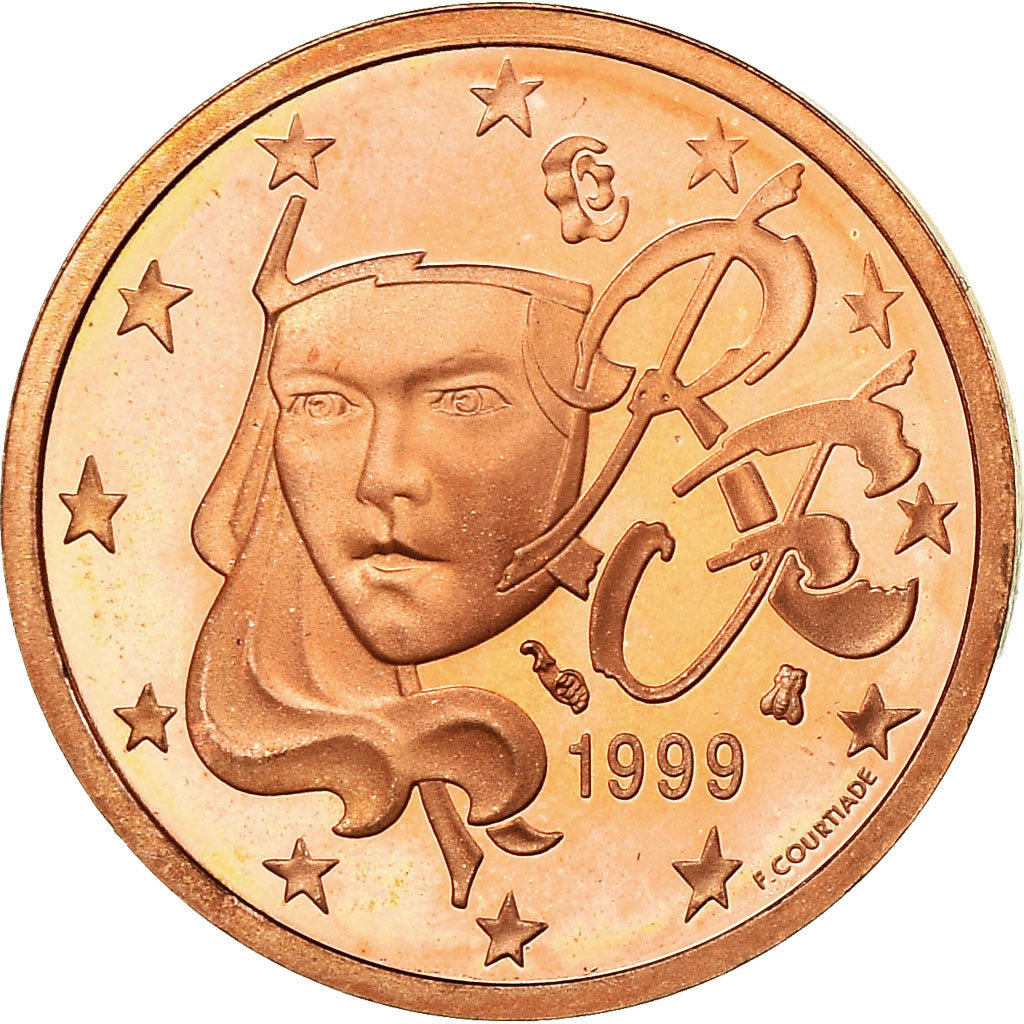 Francia, 2 Euro Cent, 1999, BE, FDC, Acciaio placcato rame, KM:1283