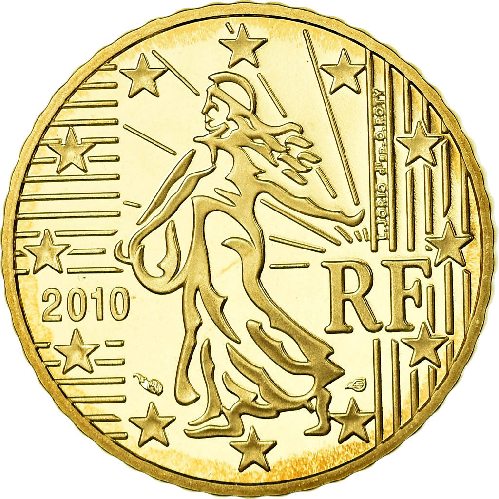 France, 50 Euro Cent, 2010, BE, MS(65-70), Brass, KM:1412