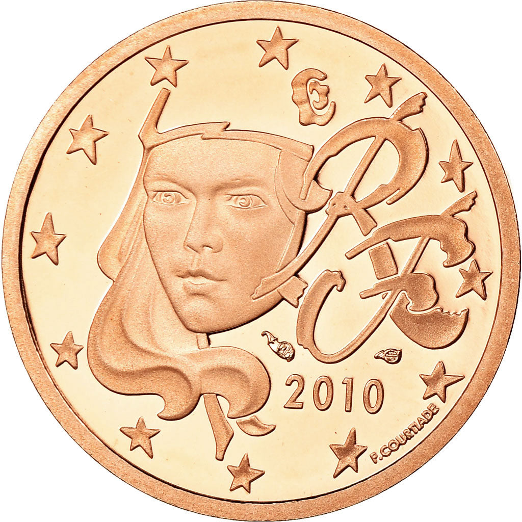 Frankreich, 5 Euro Cent, 2010, BE, STGL, Copper Plated Steel, KM:1284