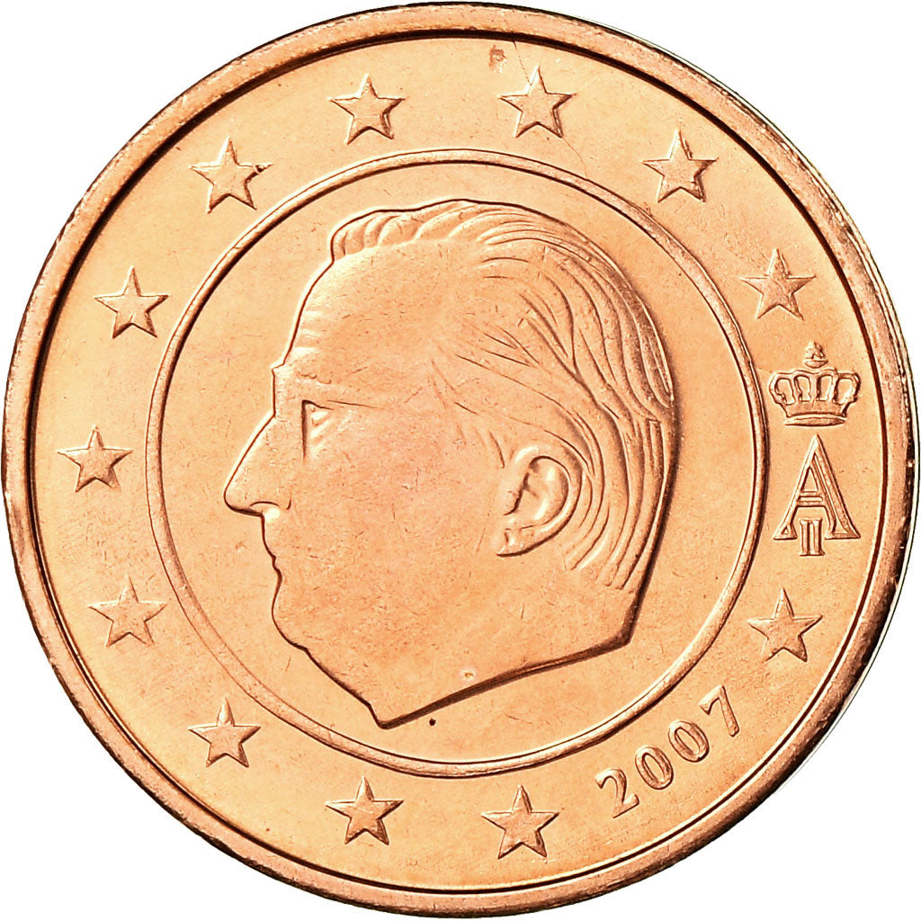 Belgia, 2 Euro Cent, 2007, Brussels, AU(50-53), Miedź platerowana stalą